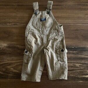 OshKosh Khaki Cargo Overalls Infant 6 Months